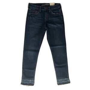 NWT Universal Thread 0 Mid Rise Boyfriend Jeans Released Hem Distressed #MQ24